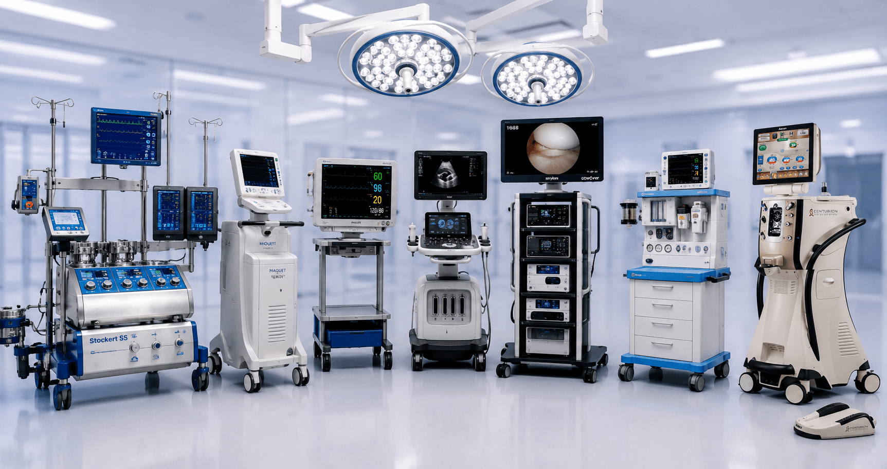 Medical equipment in a modern operating room